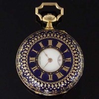 Lot 388 - Theodore B Starr gold and enamel fob watch