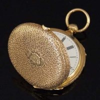 Lot 389 - 18ct gold repeater pocket watch and key