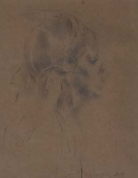 Lot 563 - Harold Riley, Study of a young girl, pencil