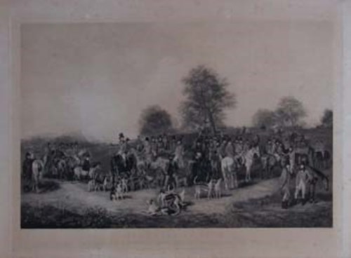Lot 640 - After Calvert, The Cheshire Hunt, engraving with framed key plate and signed Lionel Edwards print (3)