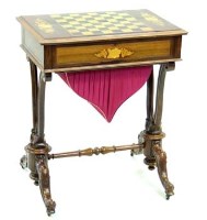 Lot 768 - Victorian rosewood marquetry games table