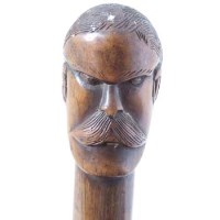 Lot 25 - Walking stick carved with a gentleman's head