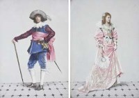 Lot 26 - Pair of French 19th Century regal costume studies