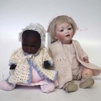 Lot 57 - AM. dream baby black doll and a Kestner baby doll (2)