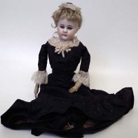 Lot 71 - French doll mid 19th century with dome head and