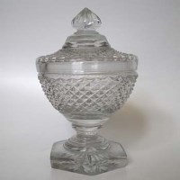 Lot 81 - Cut glass dish with lid.