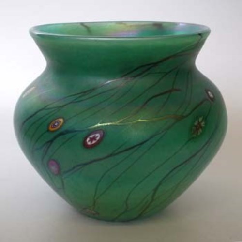 Lot 89 - John Ditchfield, Milliflori green glass vase.