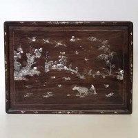 Lot 103 - Mother-of-pearl inlaid tray.