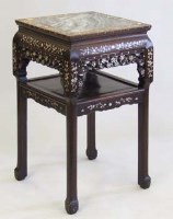 Lot 105 - 19th rosewood mother of pearl inlaid plant stand.