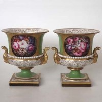 Lot 114 - Pair of Flight Barr and Barr twin handled vases