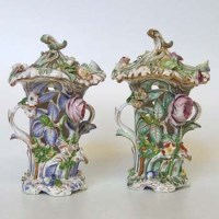 Lot 120 - Two Bloor Derby lidded vases circa 1840   the