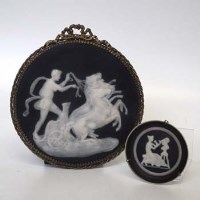 Lot 131 - Limoges Tharaud framed plaque and smaller ditto.