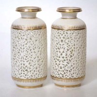 Lot 134 - Pair of Graingers Worcester vases.
