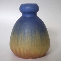 Lot 140 - Ruskin vase decorated with a yellow to blue