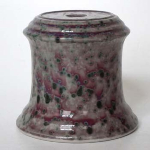 Lot 143 - Ruskin high fired vase stand   decorated with a