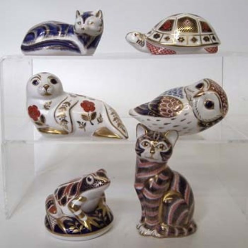 Lot 178 - Six assorted Crown Derby animal figures (6).