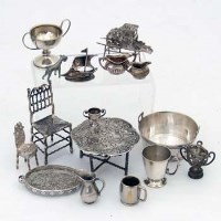 Lot 189 - Collection of silver and silver plated miniature