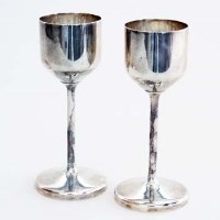 Lot 223 - Pair of silver goblets, Birmingham 1989, the