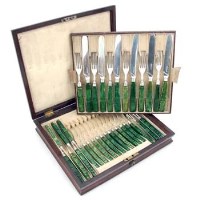 Lot 226 - Rosewood cased set of eighteen fruit knives and
