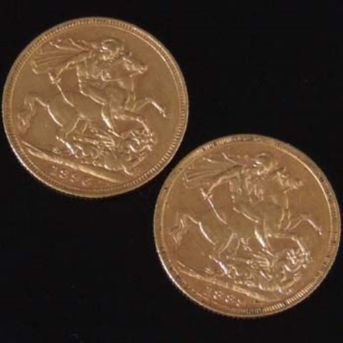 Lot 242 - Two Victoria Melbourne old head sovereigns, 1889