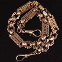 Lot 270 - 9ct gold Albert chain with elongated links.