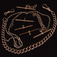 Lot 274 - 9ct gold Albert chain and several small items.
