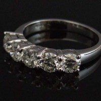 Lot 280 - 18ct white gold five-stone diamond ring