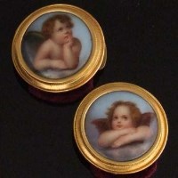 Lot 295 - Pair of yellow metal buttons