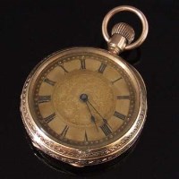 Lot 346 - AWW Waltham 10k lady's fob watch.
