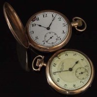 Lot 349 - 9ct gold cased hunter pocket watch and a G.P. pocket watch (2).