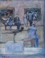 Lot 383 - Dorothy Bradford, Looking at Degas, oil