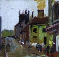 Lot 397 - Frederick England, Spout Street, Leek, acrylic