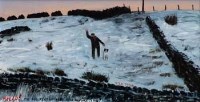 Lot 459 - Peter Brook, Hello! - The Dog Recognised You Before I Did!, oil