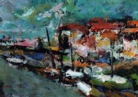 Lot 473 - Hesketh Joory, Harbour scene, oil