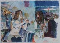 Lot 490 - Don McKinlay, The Musicians, watercolour