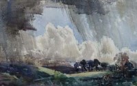 Lot 516 - Reginald Haggar, Storm in Trentham Park, watercolour