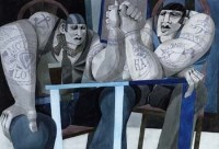 Lot 519 - George Large, Arm Wrestlers, watercolour