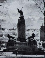 Lot 522 - Robert Littleford, Ashton War Memorial, ink wash