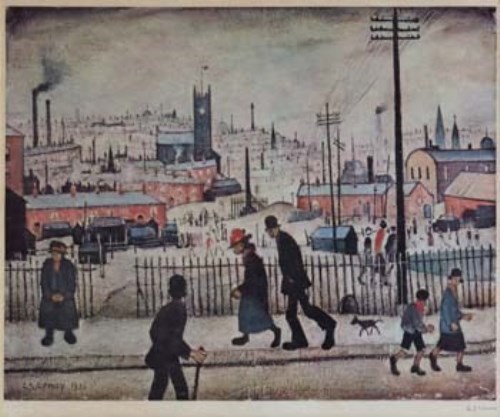 Lot 554 - After L.S. Lowry, View of a Town, signed print