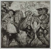 Lot 568 - Frank Brangwyn, Return from the Hunt, signed etching