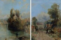 Lot 577 - George Edwards Hering, Isle of Arran and Near Lugano, oil (2)