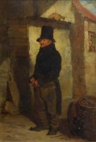 Lot 581 - Erskine Nicol, A Visit to Cheese & Bread, oil
