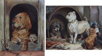Lot 593 - L.C., 19th century, Dignity and Impudence, after Landseer and another, oil (2)