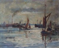 Lot 595 - Stanley Golding, Shipping scenes, oil (2)