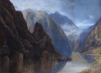 Lot 603 - Edgar E. West, Nord Fjord, Norway, watercolour