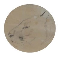 Lot 609 - William Huggins, Lioness, pencil