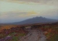 Lot 613 - F.J. Widgery, Old Roadway near Dartmoor, gouache