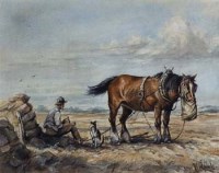 Lot 616 - Ernest H. Whydale, The Ploughman's Rest, watercolour