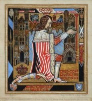 Lot 617 - Mabel Dawson, Design for panel of King Charles 1st, watercolour