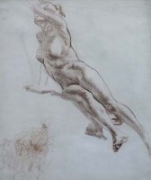 Lot 618 - Harry Watson, Nude study, chalk